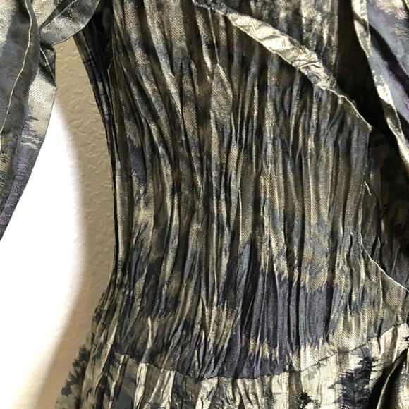Babette San Francisco gray taupe black metallic twisted front top size Small - Picture 6 of 14